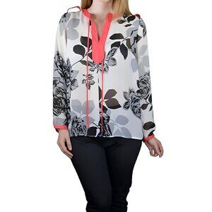 Sapphire Silhouette Women's Sheer Top V-Neck Floral Plus Size 1X NWOT